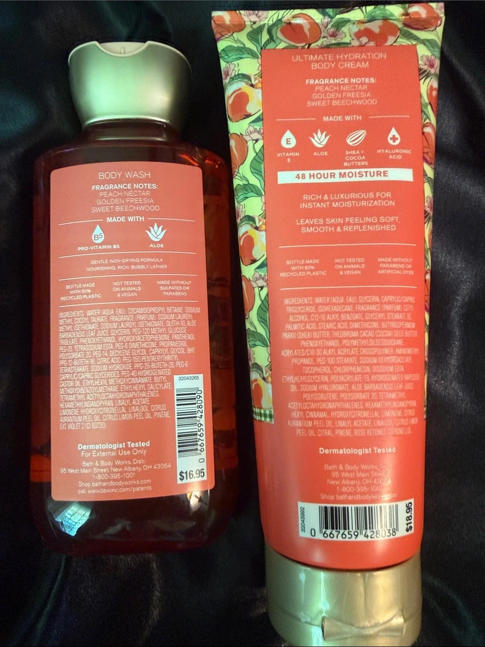 Peach Blossom & Nectar Body Wash and Cream - Peach